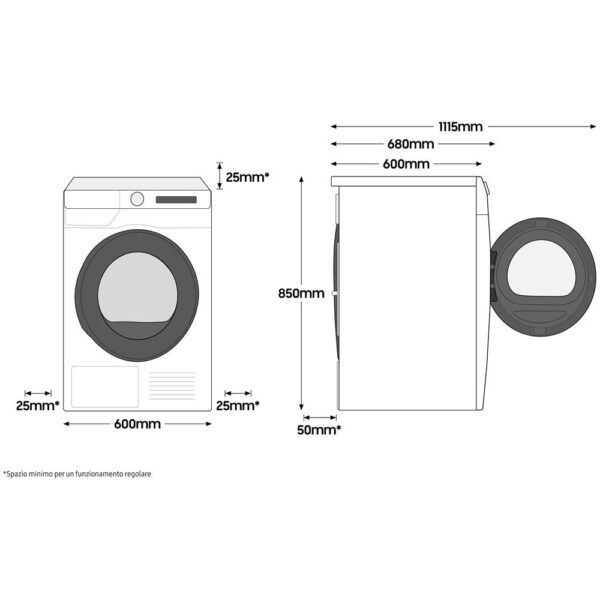 SAMSUNG Lavatrice Standard WW10T734DWH UltraWash 10 Kg Classe A Centrifuga 1400 giri - immagine 3